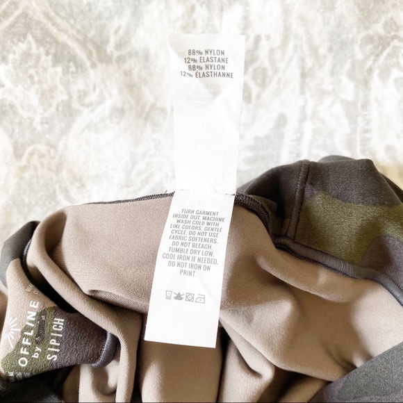 AERIE Offline Real Me 7/8 Leggings Camo Green Small NEW - Picture 5 of 8